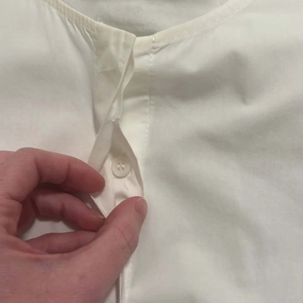 Zara white poplin puff sleeve top size Small GUC